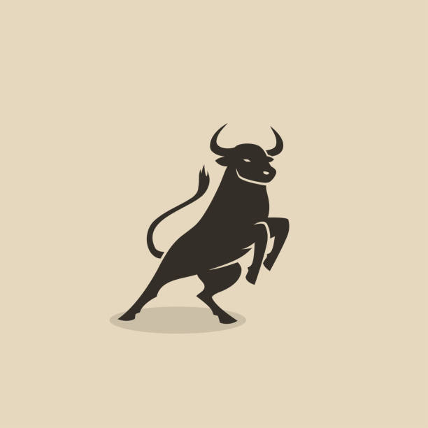 illustrazioni stock, clip art, cartoni animati e icone di tendenza di toro, icona della mucca - illustrazione vettoriale isolata - texas longhorn cattle horned cattle farm