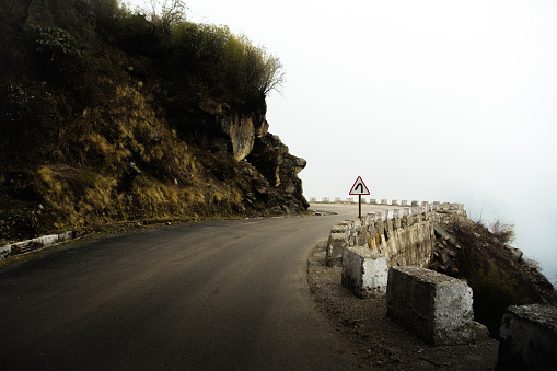 View of dangerous road in Sikkim