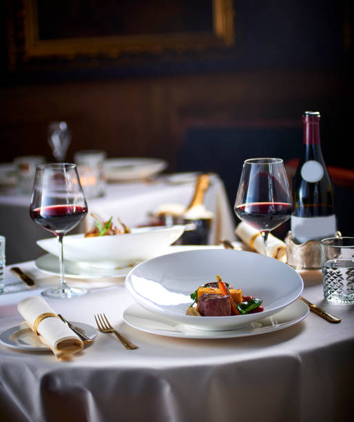 meal for two stock photo