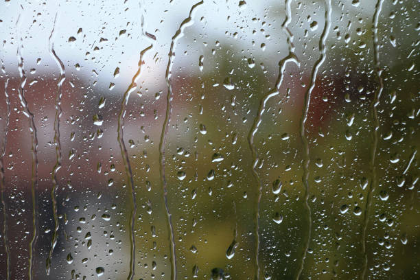 istock Rain drops on window glass , rainy day 1146524187