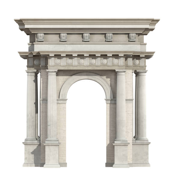 Portal in neoclassical style isolated on white