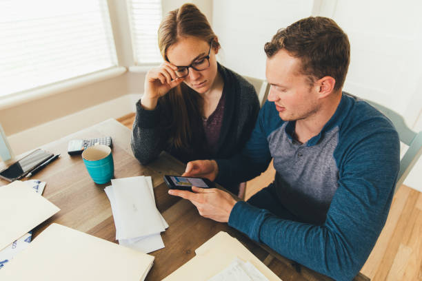 istock Young Married Couple Doing Monthly Budget 1146532536