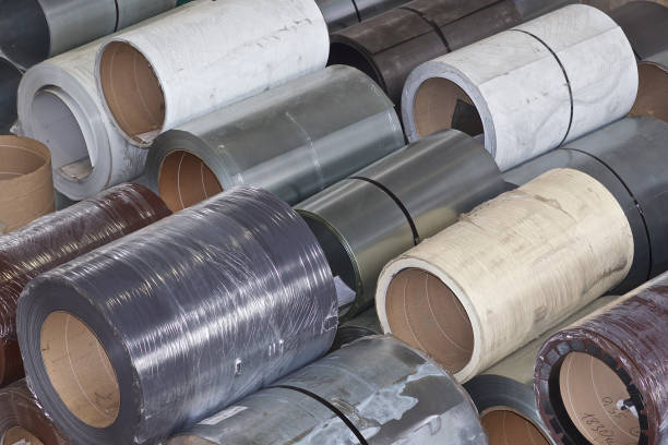 istock Rolls of cold-rolled galvanized steel in stock 1146534647