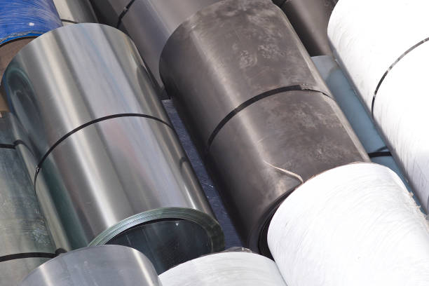 istock Rolls of cold-rolled galvanized steel in stock 1146535299