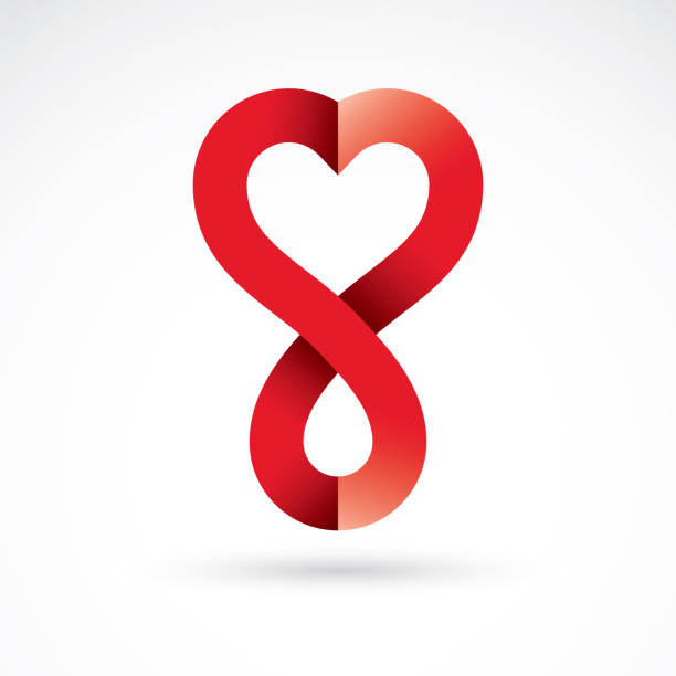 Vector illustration of heart shape and infinity symbol. Hematology theme, medical treatment design. Cardiology medical care vector emblem for use in pharmacy. Vector illustration of heart shape and infinity symbol. Hematology theme, medical treatment design. Cardiology medical care vector emblem for use in pharmacy. infinity heart stock illustrations