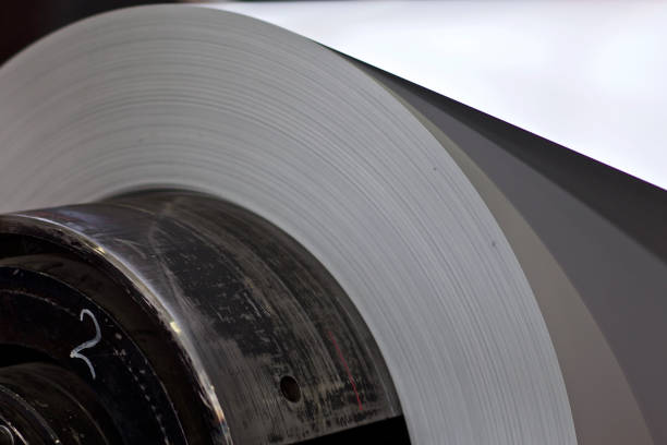 istock Rolls of cold-rolled galvanized steel in stock 1146537222