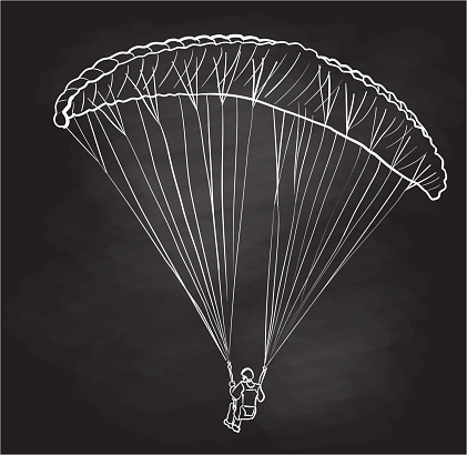 Man paragliding vector illustration sketch