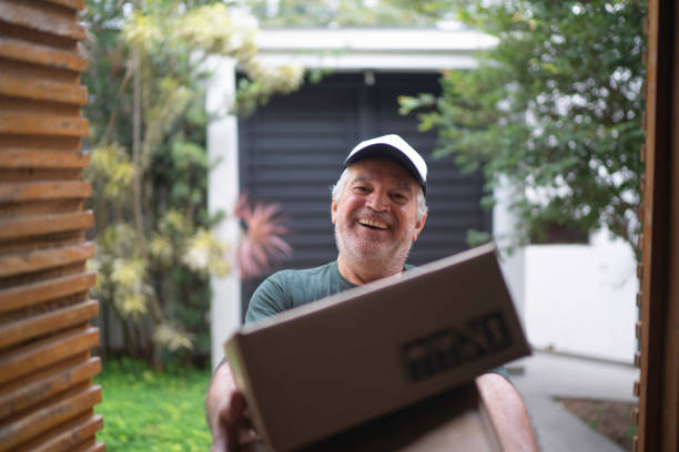 istock Portrait at delivery senior man 1146543076