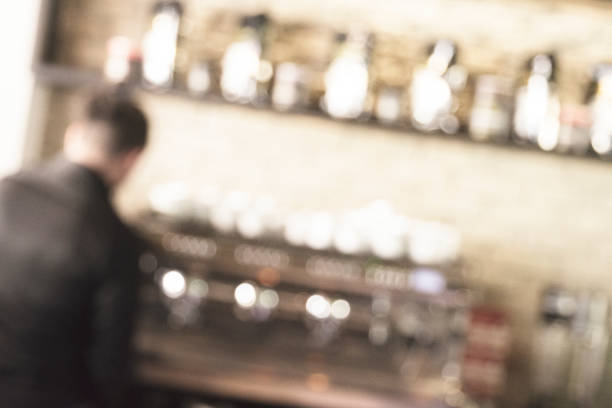 istock Professional expert barista makes coffee with a coffe machine. 1146545297