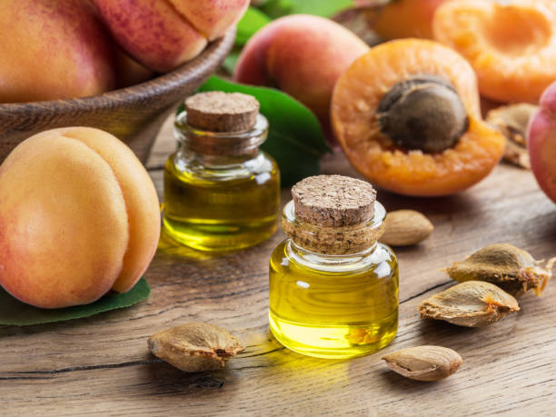 istock Apricot kernel oil and apricot kernels. 1146552993