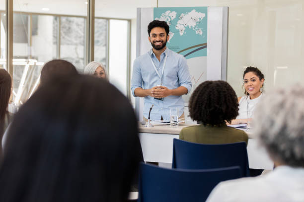 istock Mid adult man eagerly answers questions 1146553418