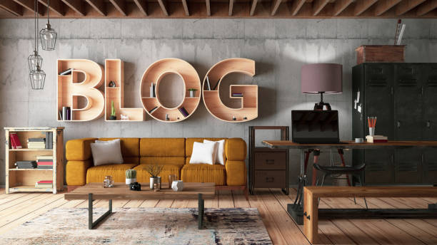 Retro Blog BookShelf with Cozy Interior