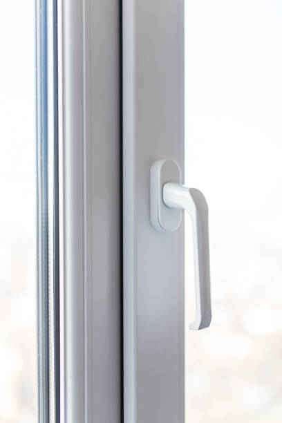 istock With a window handle to the window open and window closed. 1146554582