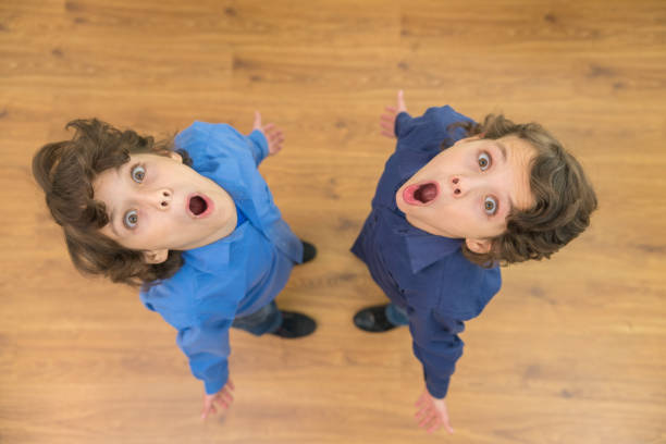 Young kid doing a funny face