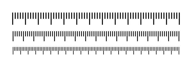 다양 한 웹 사이트에 대 한 평면 스타일의 측정 규모 - tape measure measuring length vector stock illustrations