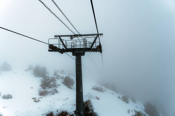 kolejka linowa w ośrodku narciarskim - skiing snow snowboarding winter sport zdjęcia i obrazy z banku zdjęć