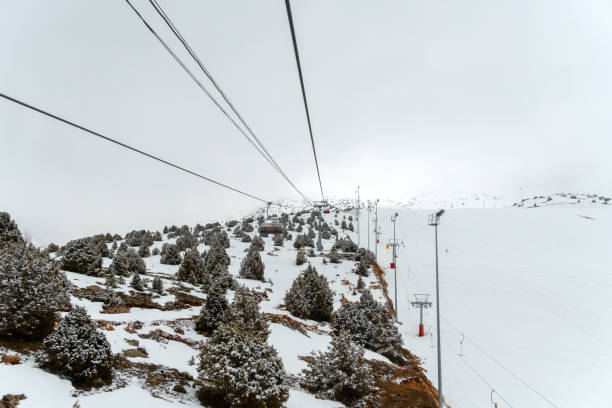kolejka linowa w ośrodku narciarskim - skiing snow snowboarding winter sport zdjęcia i obrazy z banku zdjęć