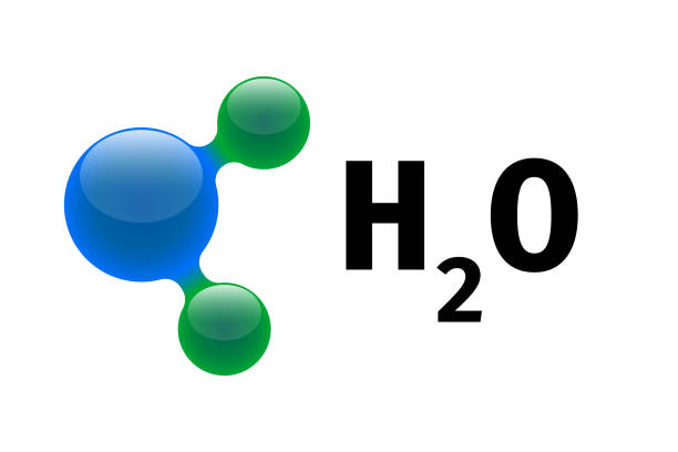 分子水 h2o 科学的な要素の化学モデル。天然�無機化合物の水素と酸素を統合した粒子。独立した3d 分子構造ベクトルイラスト - chemical agent点のイラスト素材／クリップアート素材／マンガ素材／アイコン素材