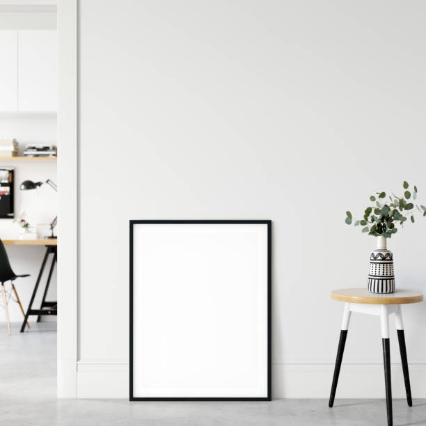 istock Frame & Poster mock up in living room. Scandinavian interior. 3d rendering, 3d illustration 1146561038