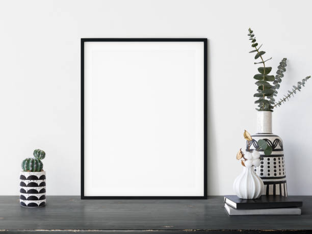 istock Frame & Poster mock up in living room. Scandinavian interior. 3d rendering, 3d illustration 1146561061