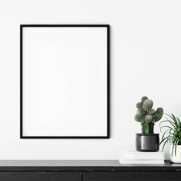 istock Frame & Poster mock up in living room. Scandinavian interior. 3d rendering, 3d illustration 1146561087