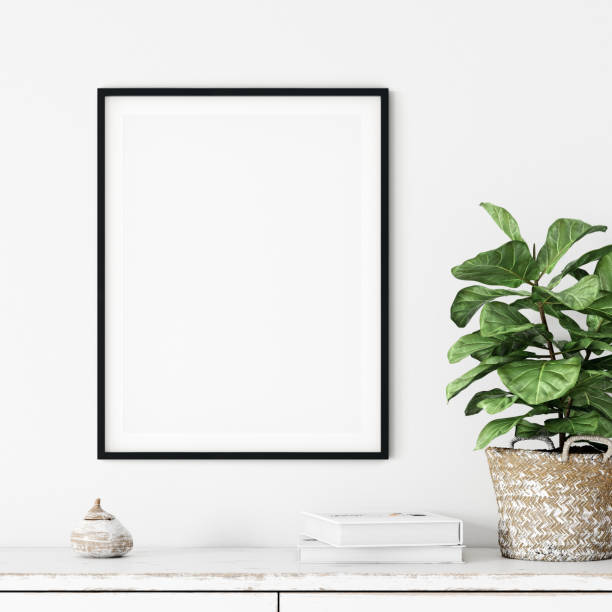 istock Frame & Poster mock up in living room. Scandinavian interior. 3d rendering, 3d illustration 1146561182