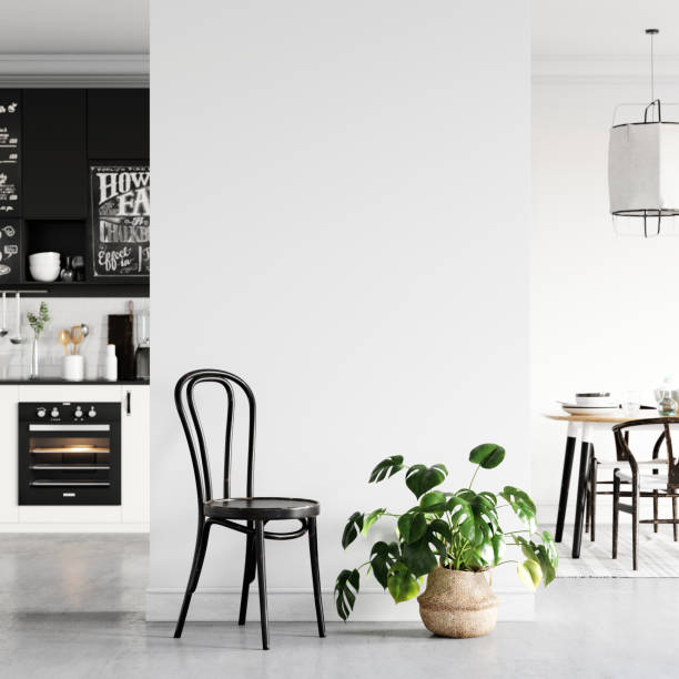 istock Wall interior mock up . Wall art. Scandinavian interior. 3d rendering, 3d illustration 1146561254