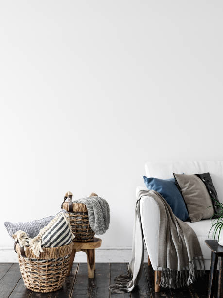 istock Wall interior mock up . Wall art. Scandinavian interior. 3d rendering, 3d illustration 1146561292