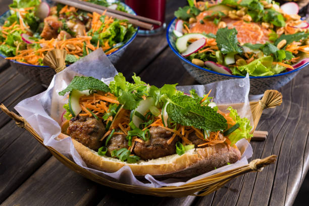 istock Vietnamese style sandwich with pork and vegetables 1146562251