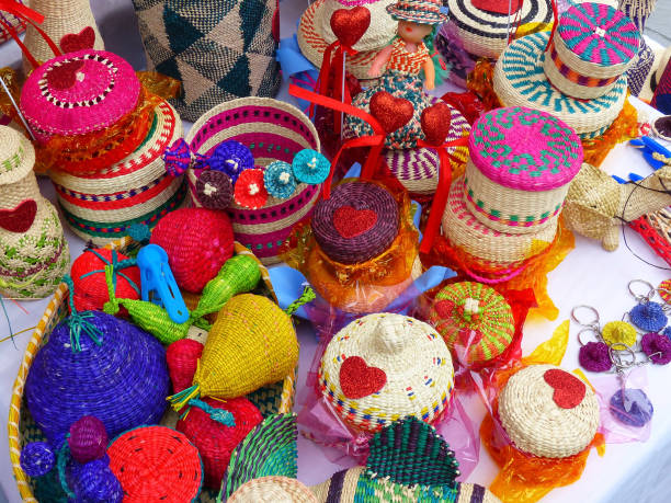 istock Wicker products from toquilla straw, popular souvenirs from Ecuador 1146568894