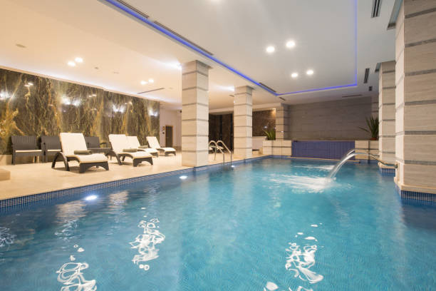 istock Swimming pool in hotel spa and wellness center 1146568988