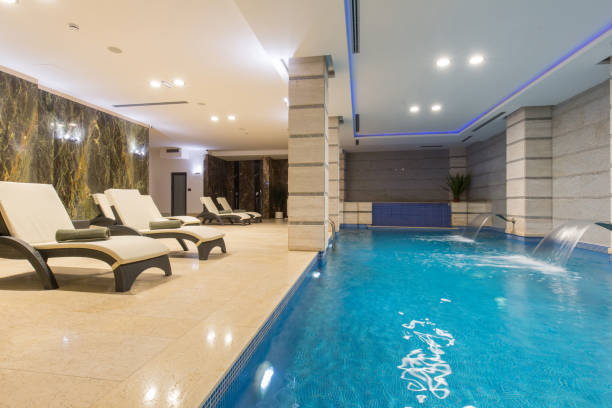 istock Swimming pool in hotel spa and wellness center 1146569010