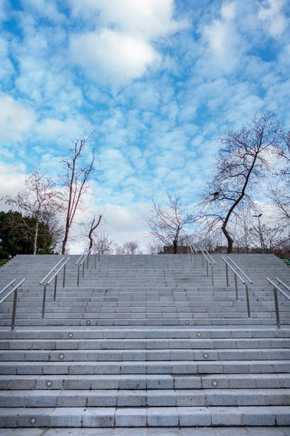 Stone staircase in autumn season