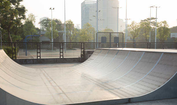 istock skatepark ramps in the sunrise 1146570682