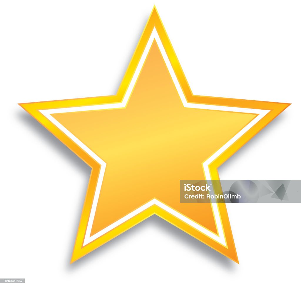 Shiny Gold Star Vector illustration of a shiny gold star with a shaow. Success stock vector
