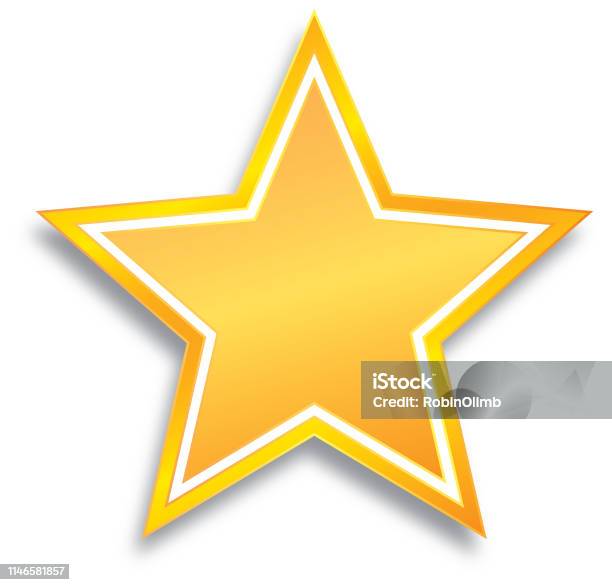 Shiny Gold Star Stock Illustration - Download Image Now - Success, Tree Topper, Star Shape