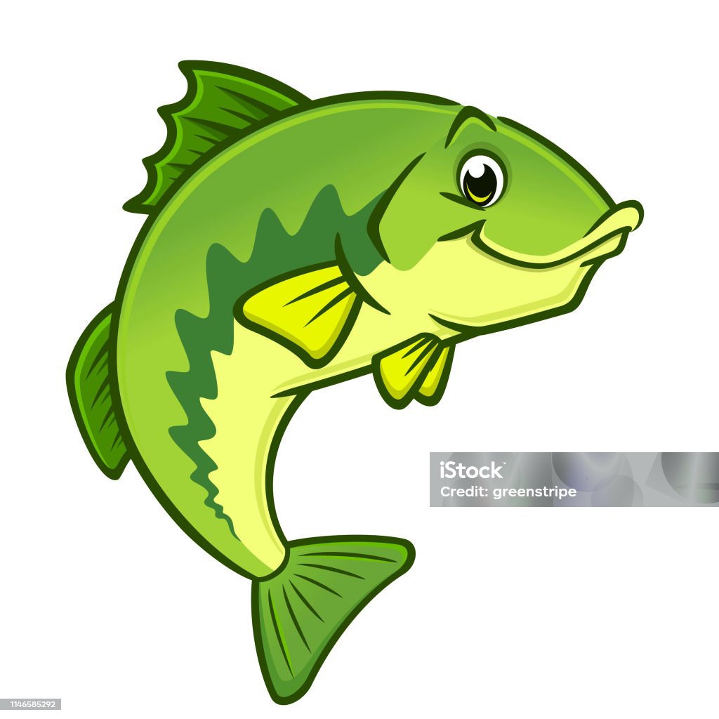 Cartoon Largemouth Bass Stock Illustration - Download Image Now - Fish,  Cartoon, Cute - iStock