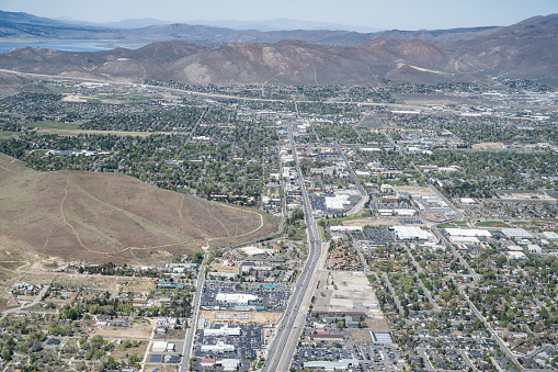 Aerial View of Carson City, Nevada looking north.