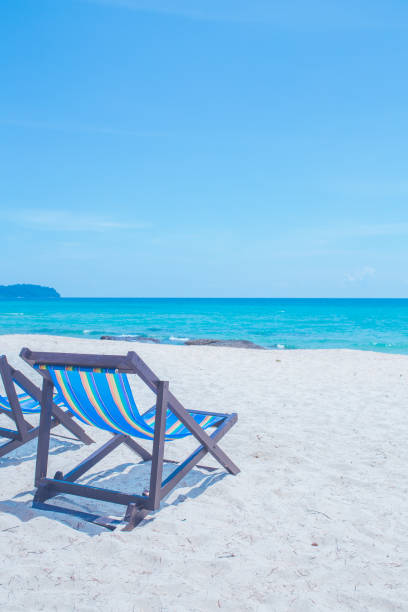 istock Beach chairs and bridges with sea and bright sky 1146588973