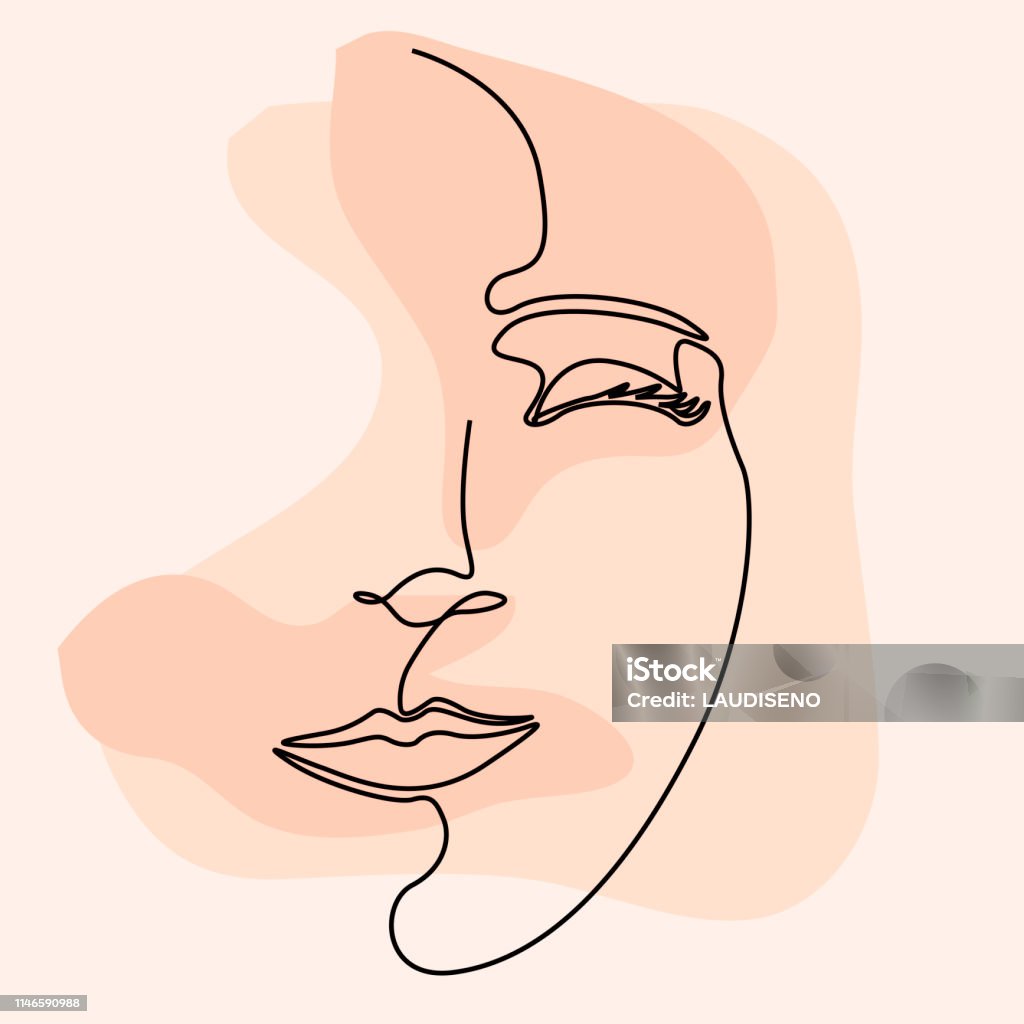Simple Face Background Isolated Simplicity Face On A Colored Background Stock Illustration ...