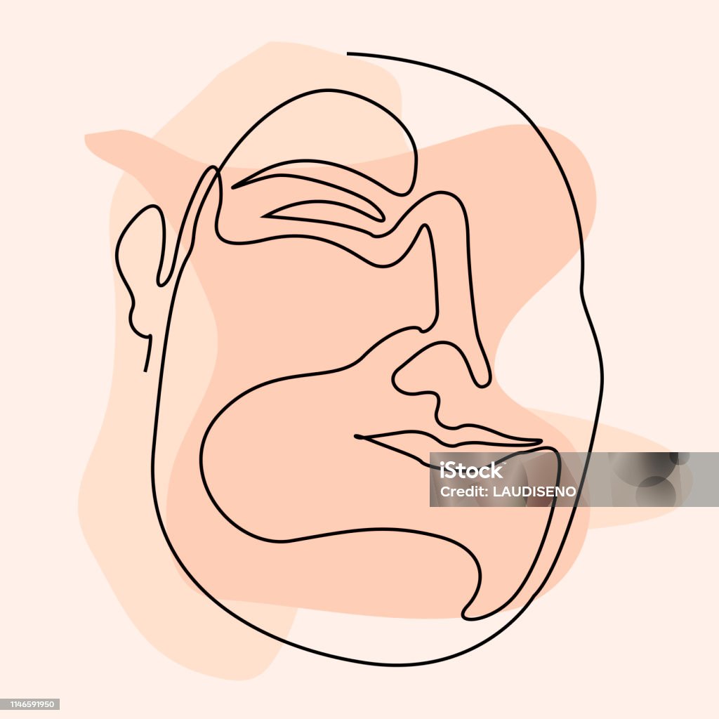 Isolated simplicity face on a colored background Isolated simplicity face on a colored background - Vector Abstract stock vector