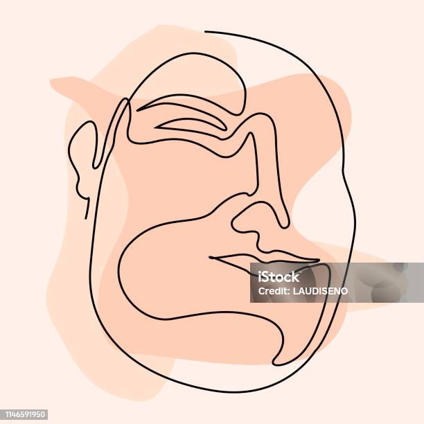 Isolated Simplicity Face On A Colored Background Stock Illustration - Download Image Now - Abstract, Adult, Art