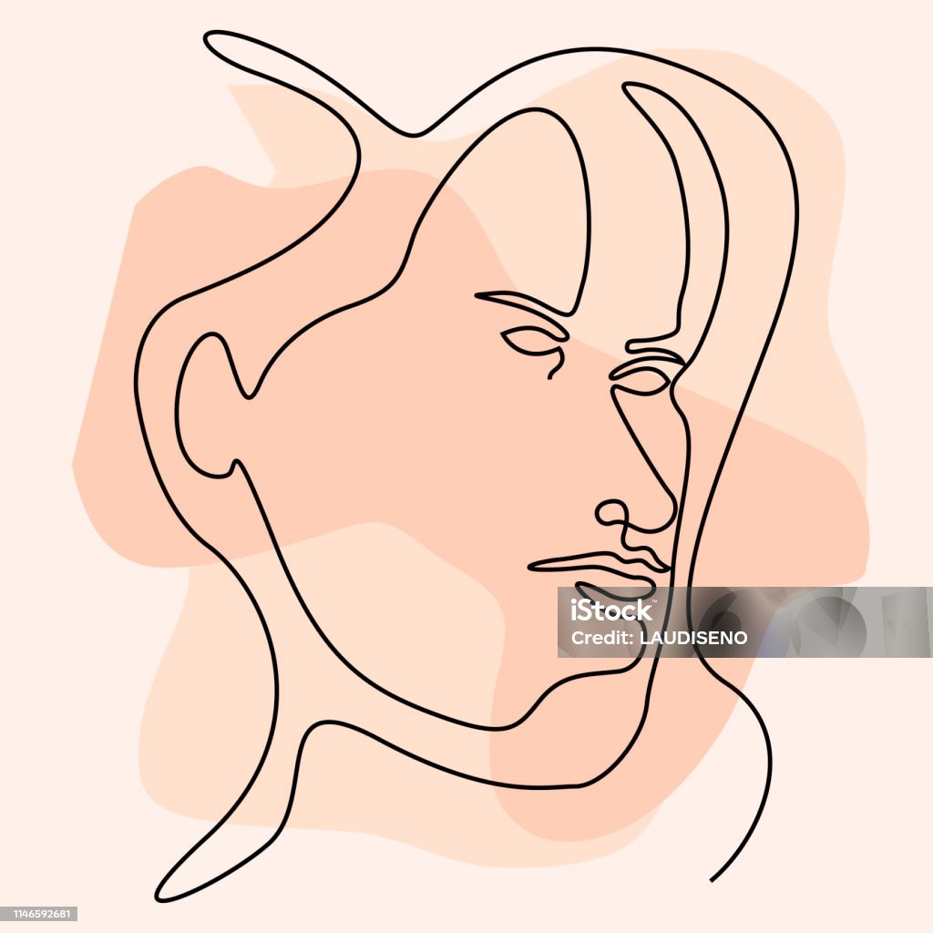 Simple Face Background Isolated Simplicity Face On A Colored Background Stock Illustration ...