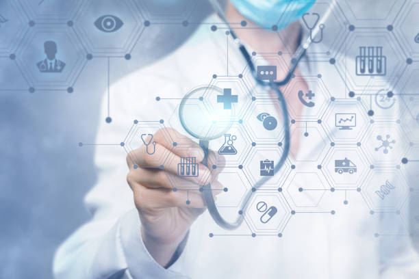 istock A doctor operating with a medical service composite structure. 1146598583