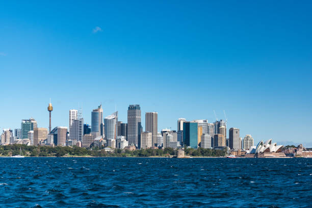 istock Sydney cityscape and Sydney Harbour on sunny day 1146599740