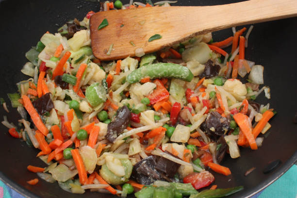 Asian vegetable pan fried  Wok cooking