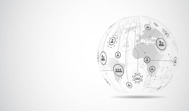 istock Global network connection. World map point and line composition concept of global business. Vector Illustration 1146604922