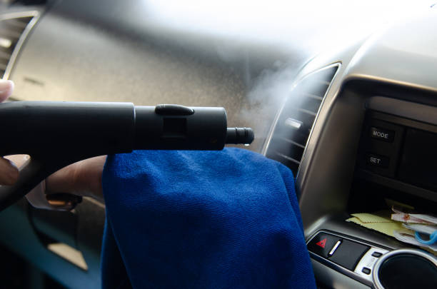 cleaning of car air conditioner - car air conditioner vehicle interior driving imagens e fotografias de stock