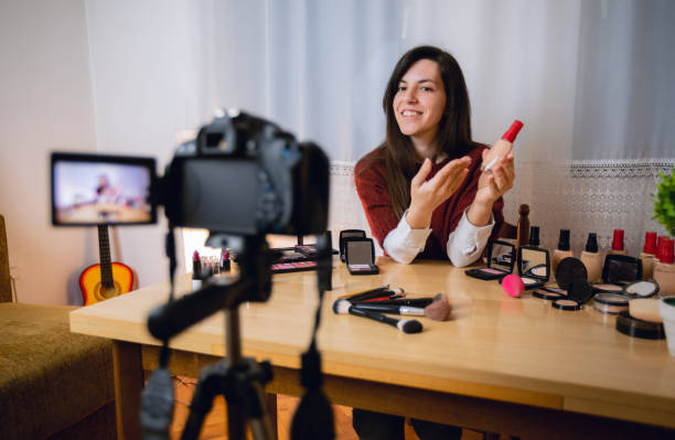 istock Woman vlogging about make-up 1146607602