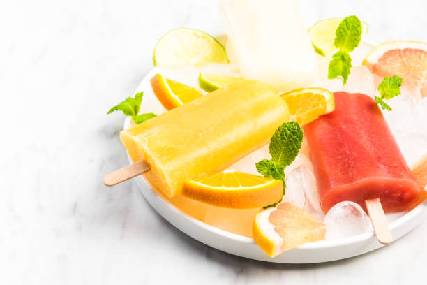 Resfreshing healthy natural juice popsicles
